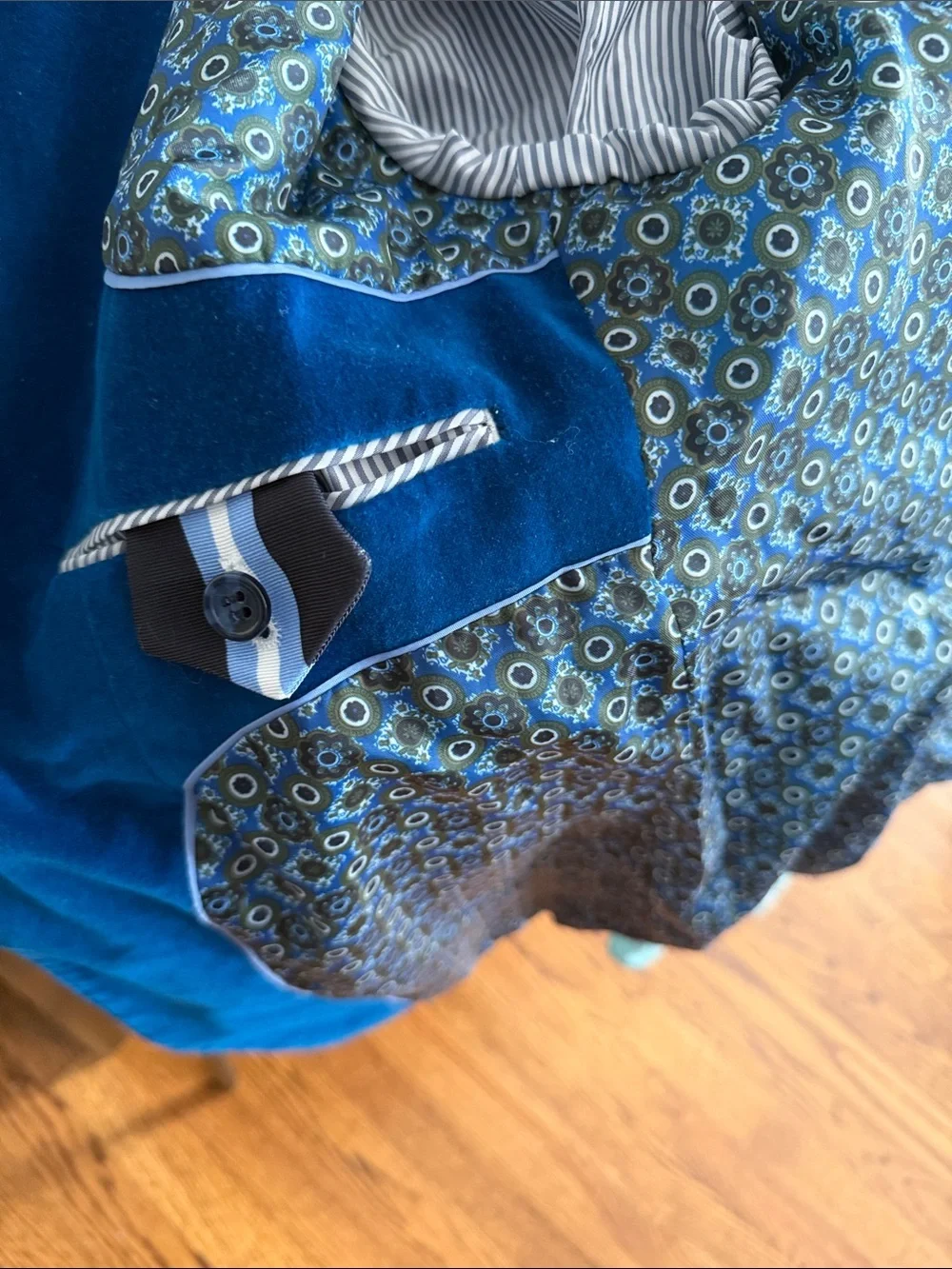 Tailorbyrd Teal Velvet Sport Coat Blazer Men’s 38S